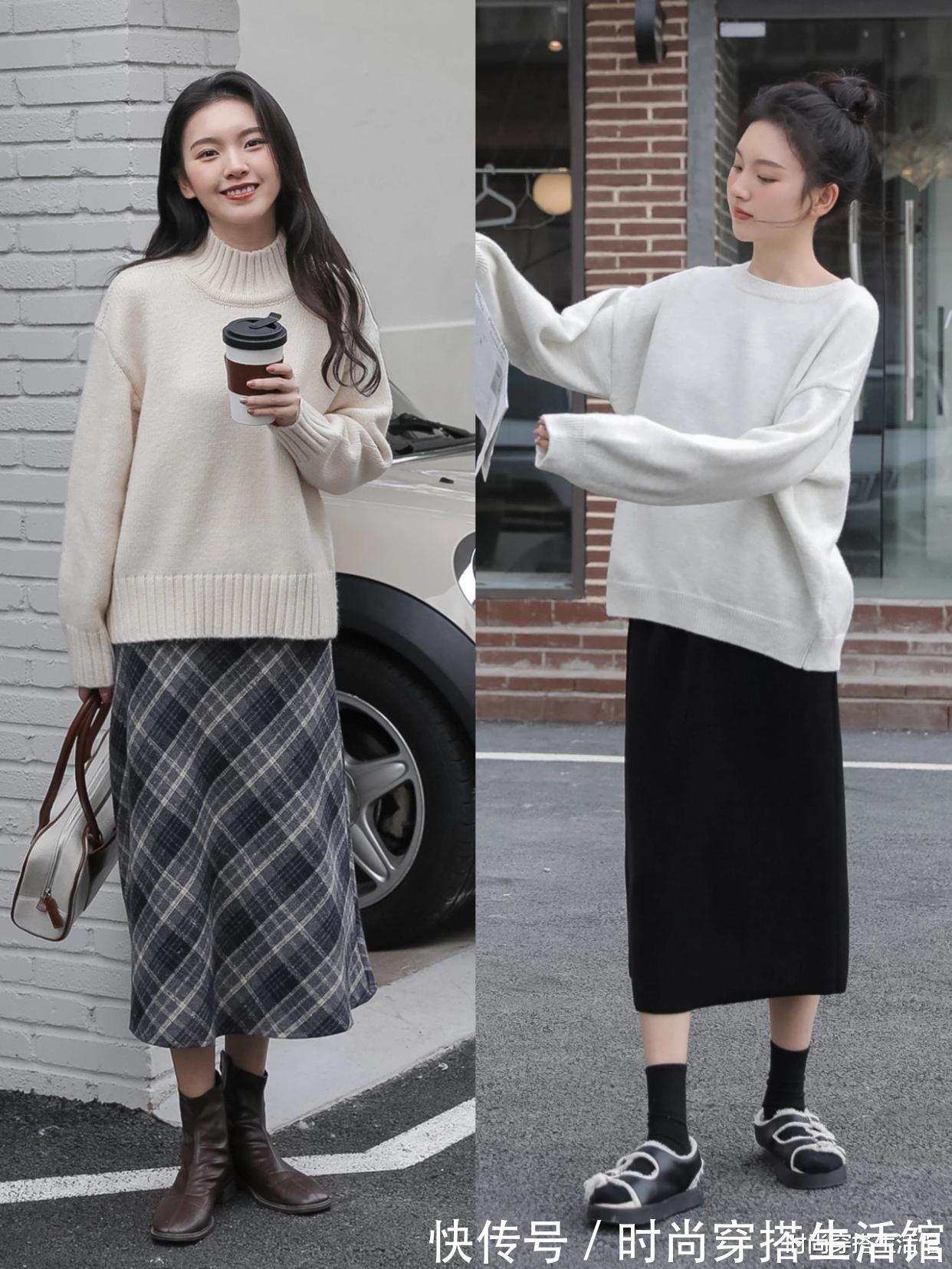 阔腿裤|冬天的毛衣不要随便搭,4个显高公式和1个总结,穿出满满高级感
