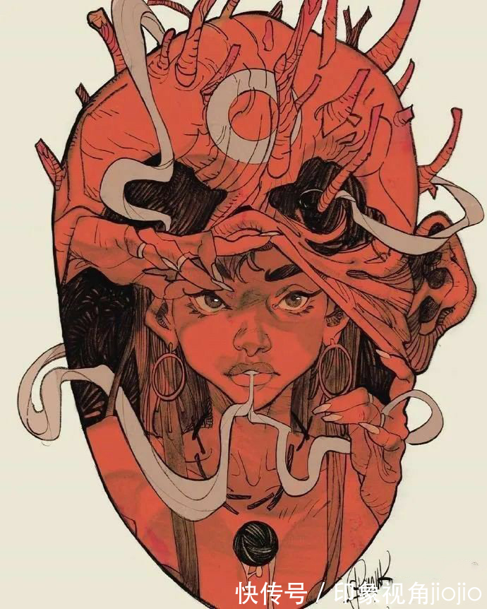 插画@耐人寻味的浮生绘影,充满强烈的美漫元素,有着吸引人的魄力