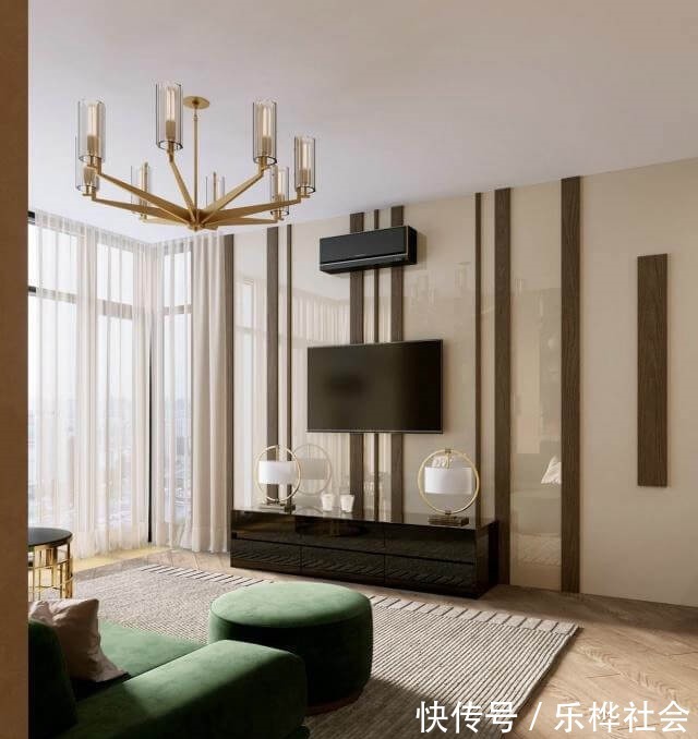 风格|现代风格的轻奢设计,金色与绿色的完美搭配