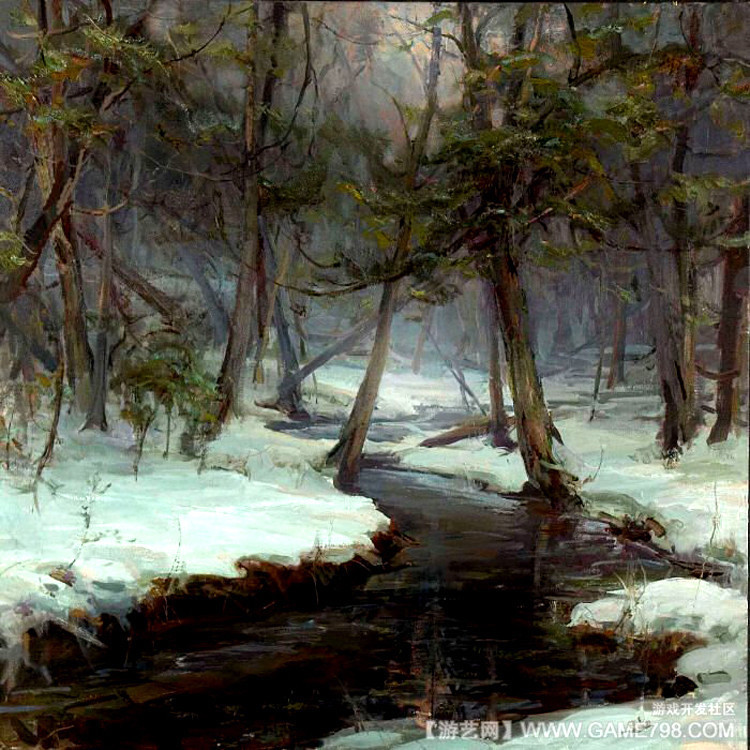 daniel&美国Daniel F.Gerhartz 牧场田园诗般的风景油画