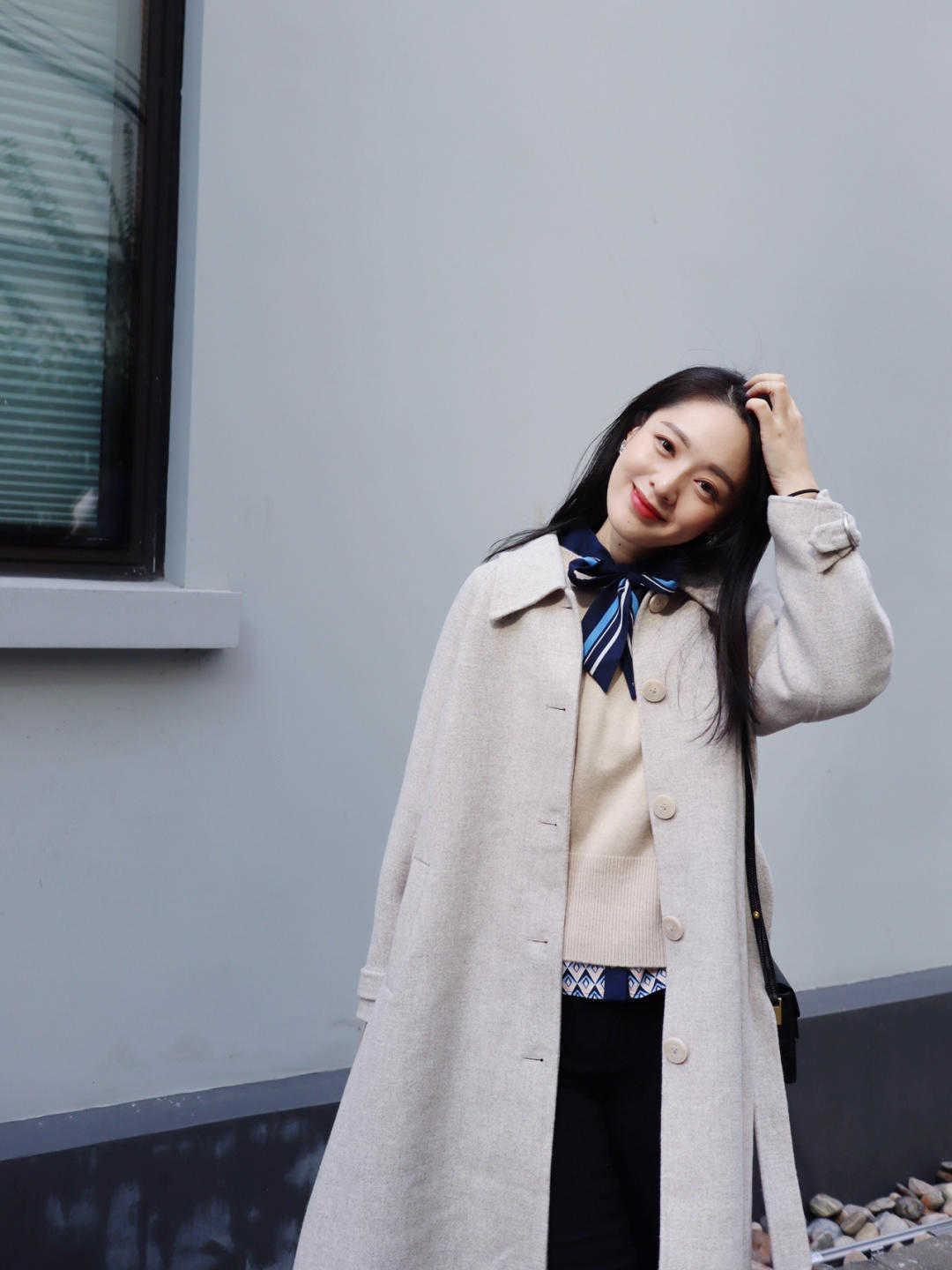 大衣 今年有种火叫杏色穿搭,气质好看又显白,可以尝试一下