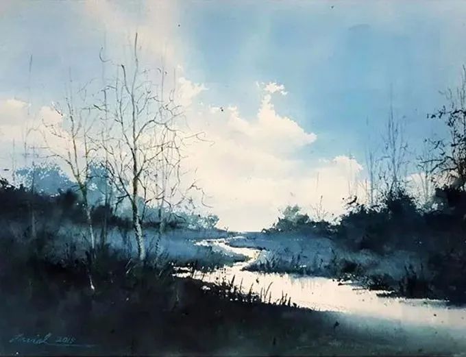 彩色调@极具美感的蓝绿水彩色调,如此画面,令人爱不舍手