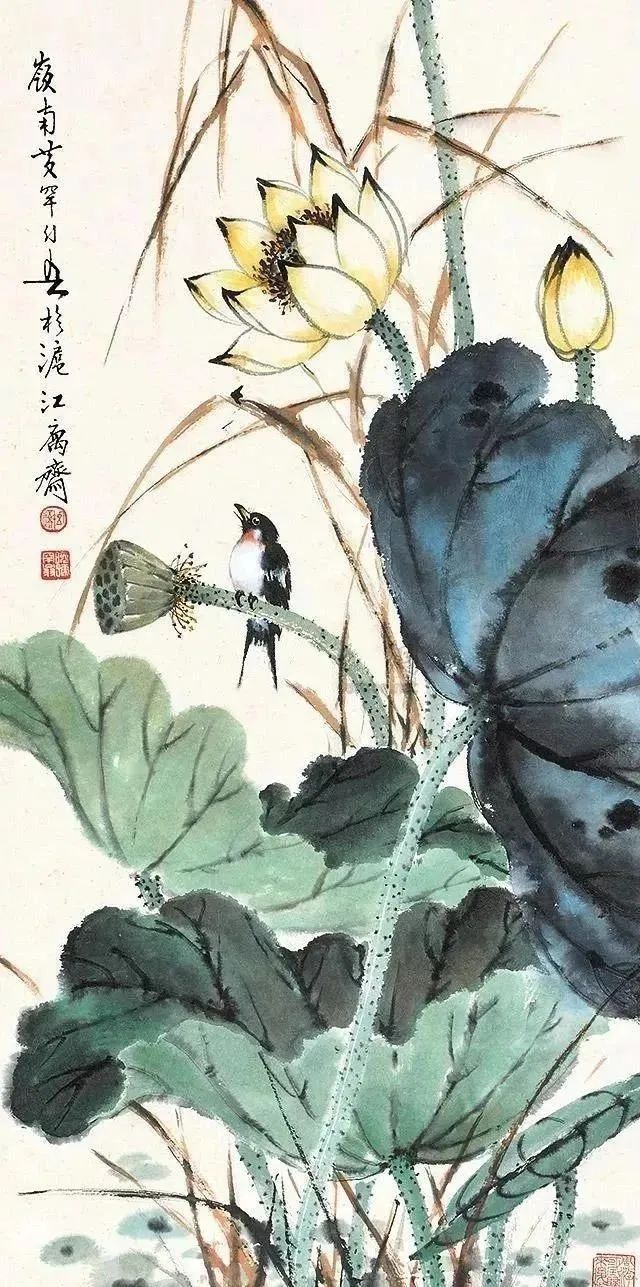 岭南画派|秋日荷塘,惊艳了你的视觉