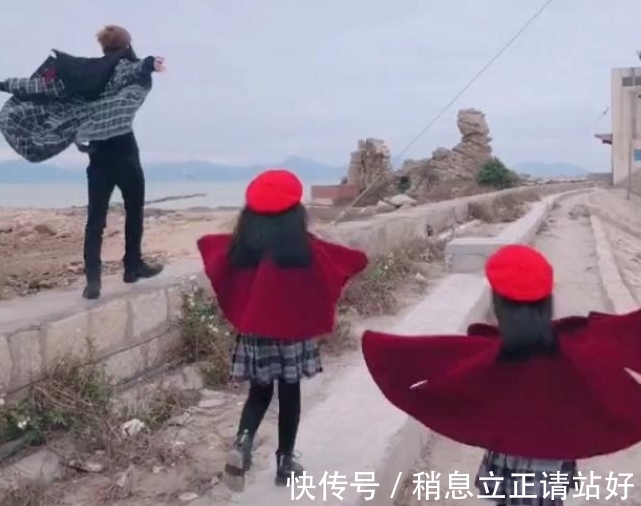 双胞胎女儿|奶爸带双胞胎女儿回农村过年,耍酷成了拜年,果然是帅不过三秒