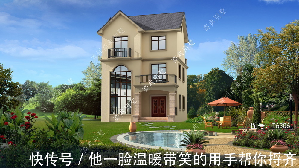 这款三层农村别墅,整体简约大方,清新美观,建栋让家人风光一次