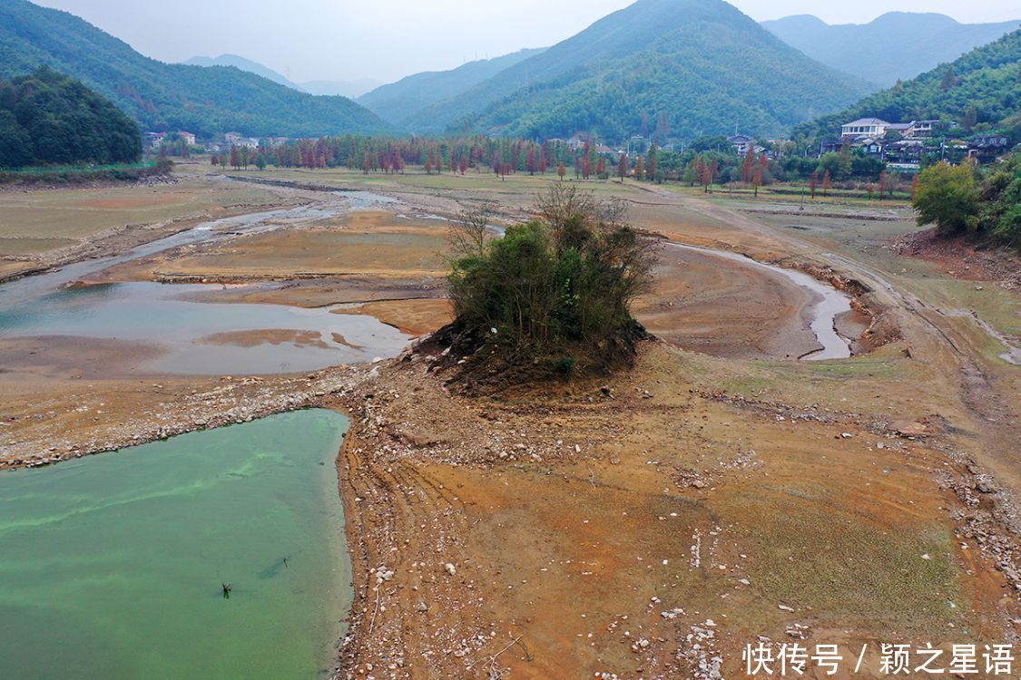 小岛将被淹没，枯水期的绝版风光，五十年一遇