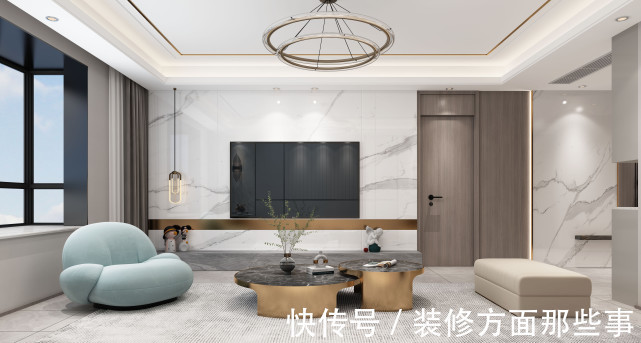 电视背景墙|170㎡现代轻奢,质感升级,简而不减!