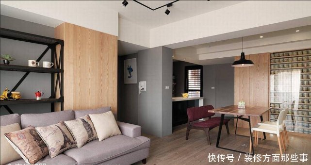 主卧房|91平工业风三居室,让人难以察觉主卧房入口门隐藏其中