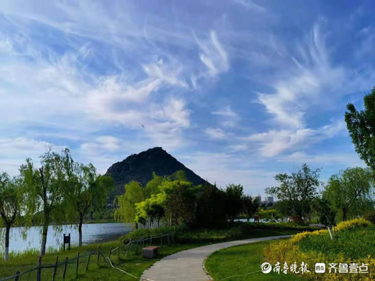 华山公园|雨后华山公园，天蓝草绿白云飞