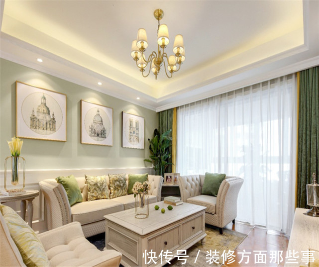 装修风格|用浅绿色来打造121平“城市花园”，整体大气奢侈