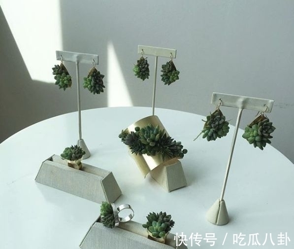 耳环#不是所有首饰都是珠宝的,多肉做成首饰,颜值完全秒杀大牌首饰!
