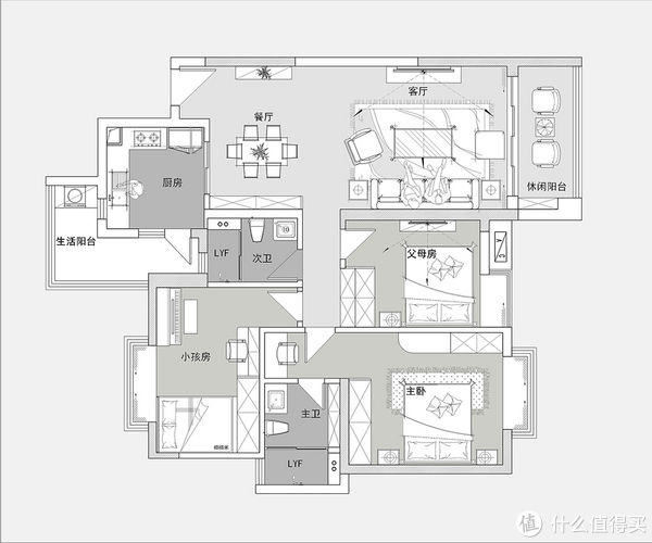 装修|129㎡新中式风格装修，宽敞舒适的三房结构，全屋简洁有韵味，羡慕