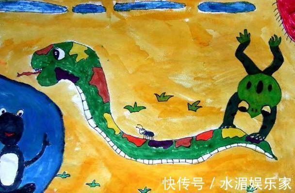 小动物|5岁女儿画“蛇”得奖，妈妈还在沾沾自喜，闺蜜快帮孩子报警吧