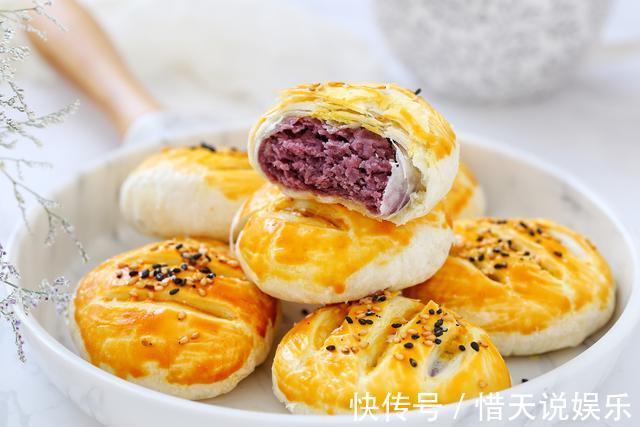 紫薯馅|自制传统中式糕点，无需黄油也能层次分明，咬一口酥得掉一地渣！