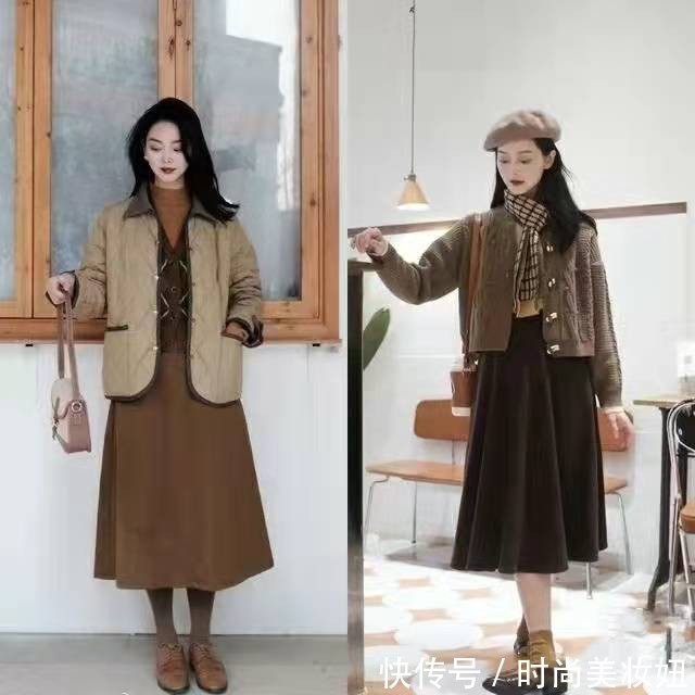短外套 “短外套+长裙”才是不费力的穿搭,体面又显气质,40岁可以照搬