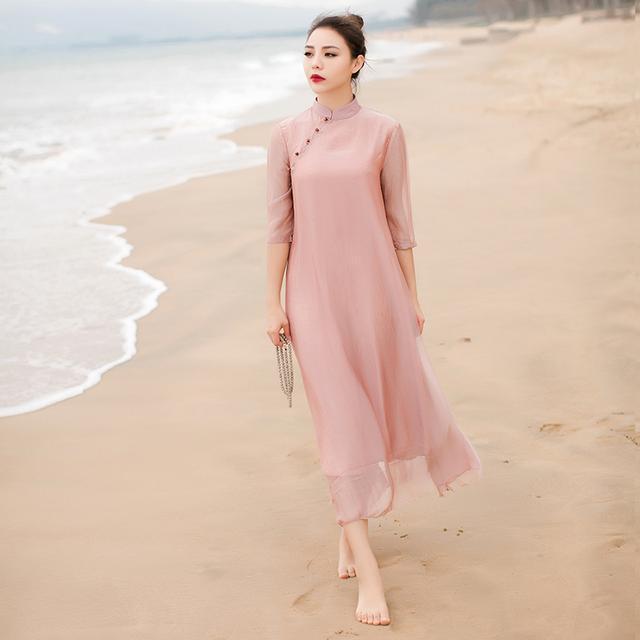 蕾丝 汉服旗袍,代表中国茶文化,穿上品味茶人生