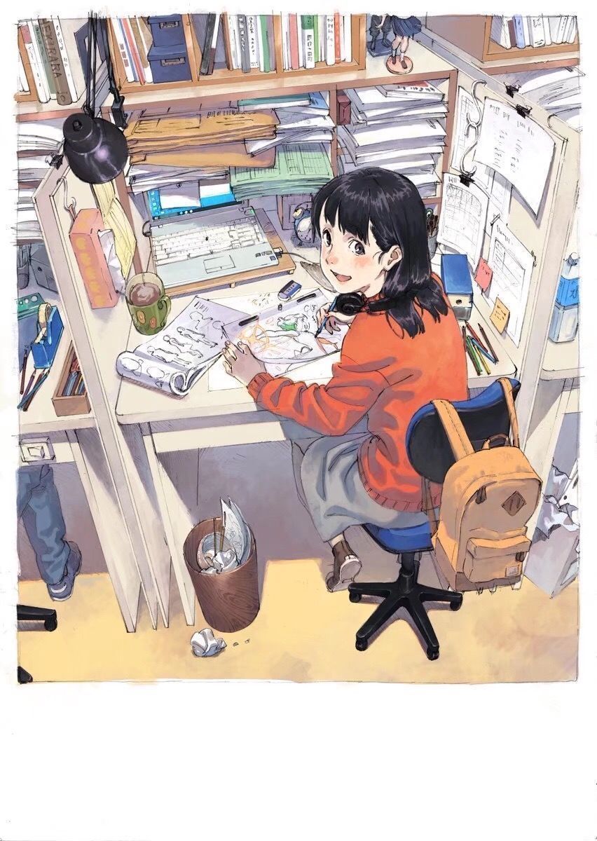 插画|复古感的动漫美少女插画,第一眼就被惊艳到了