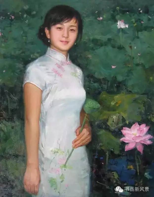 旗袍|油画中的旗袍美女，典雅端庄，极富东方韵味