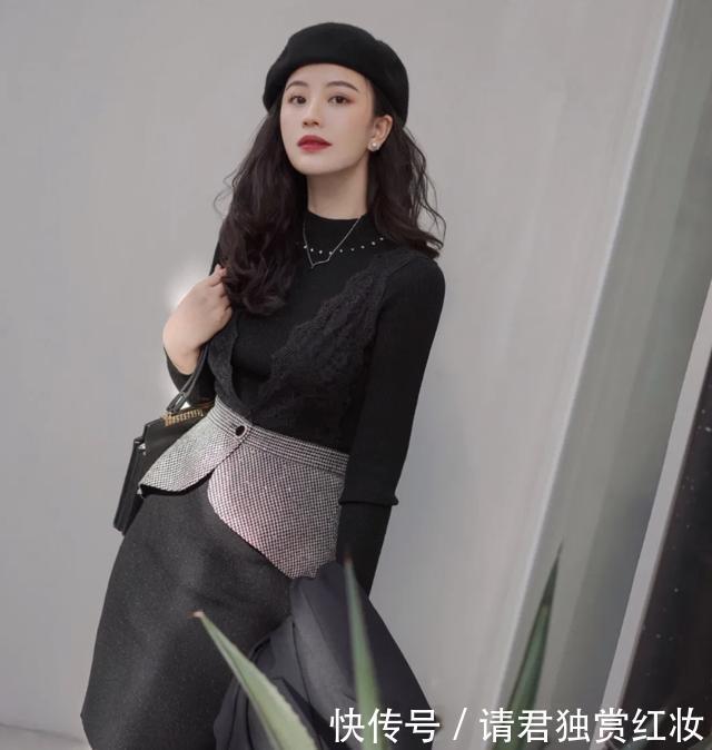 时尚穿搭分享一组“法式黑”优雅
