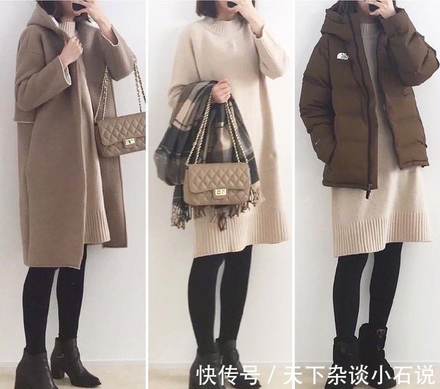 针织连衣裙 降温了也要风度跟温度兼具,这几种搭配时髦又优雅,超适合普通人!