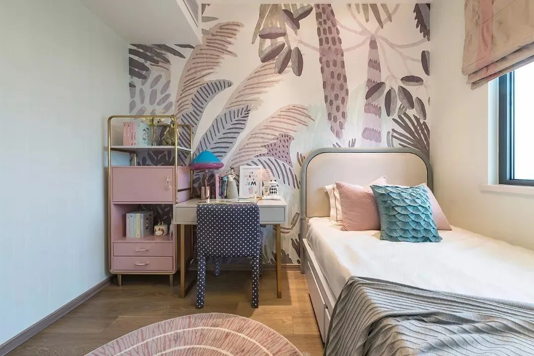 布置|125㎡现代轻奢,儿童房的背景墙,童趣梦幻好漂亮