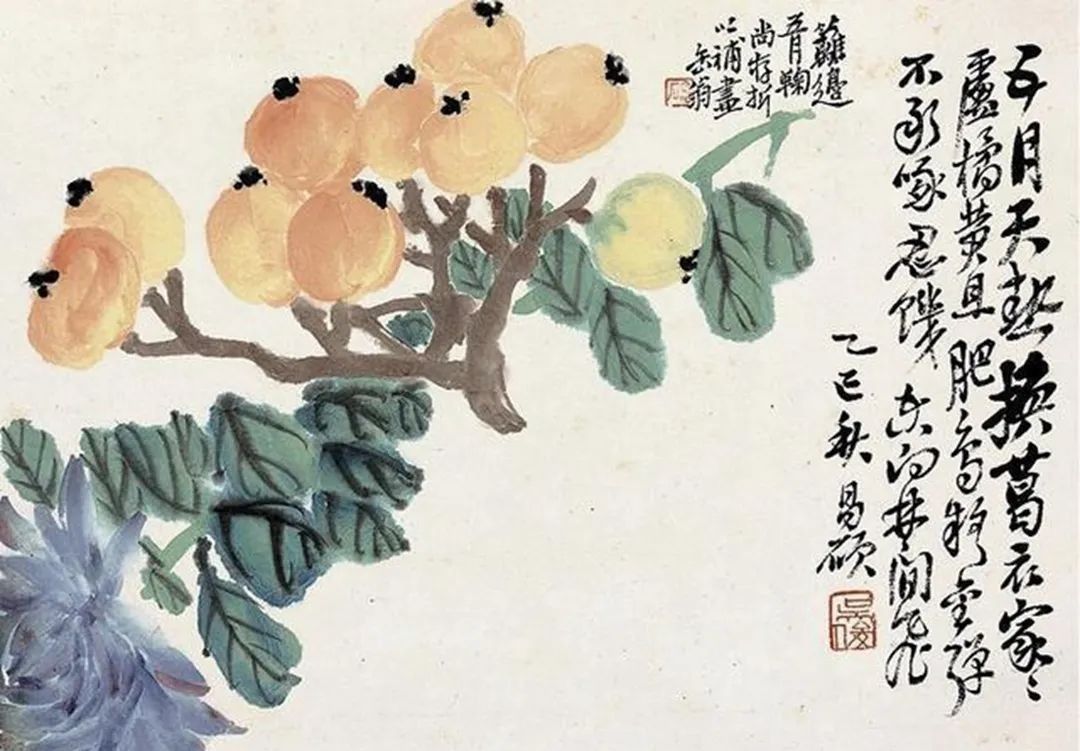 皮毛|写意画大师吴昌硕，认为齐白石只学到了皮毛，其实则不然