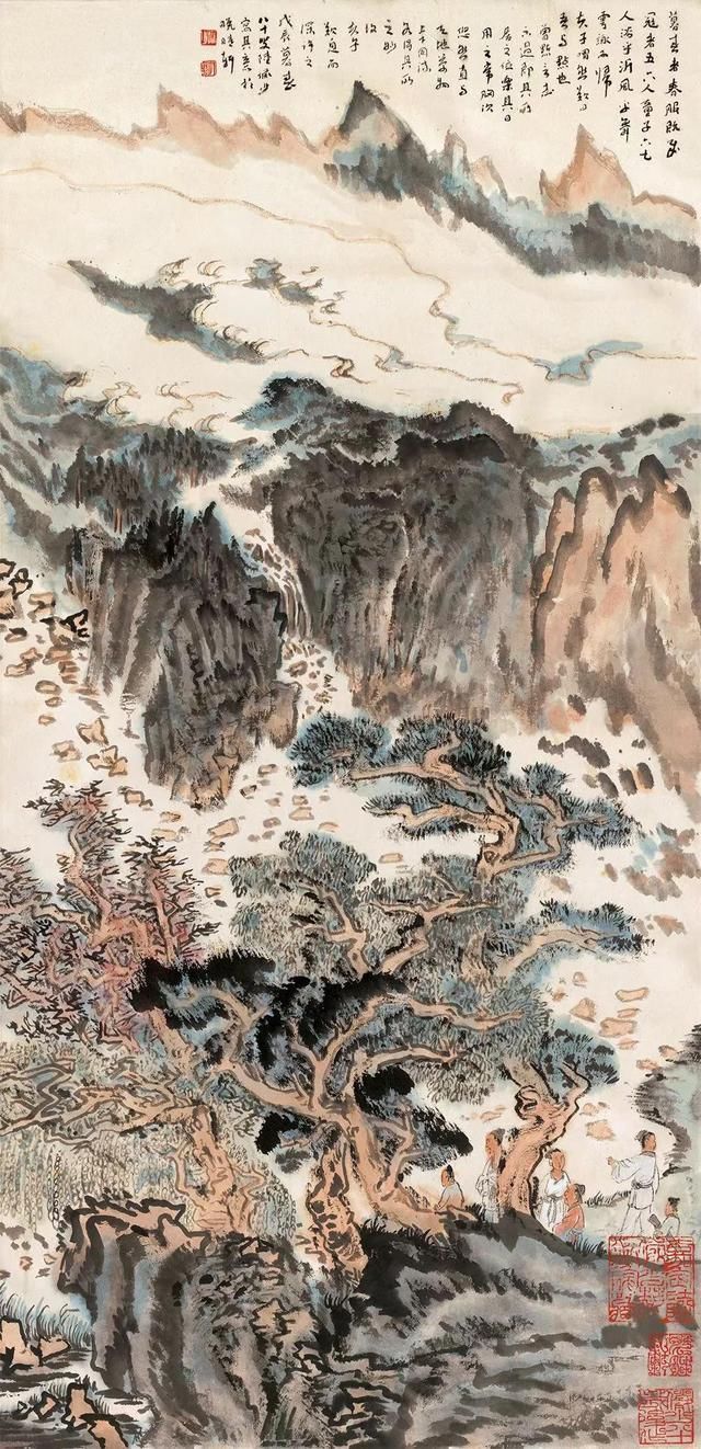 其意|陆俨少八十岁写其意--暮春咏归图