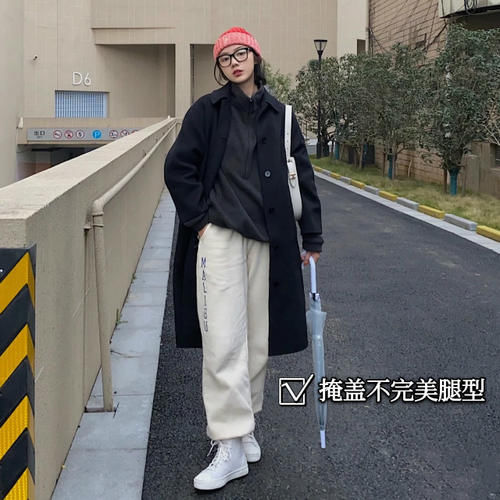 2021冬春又火了一种裤子叫“粽子裤”，拉风保暖，配大衣穿很高级