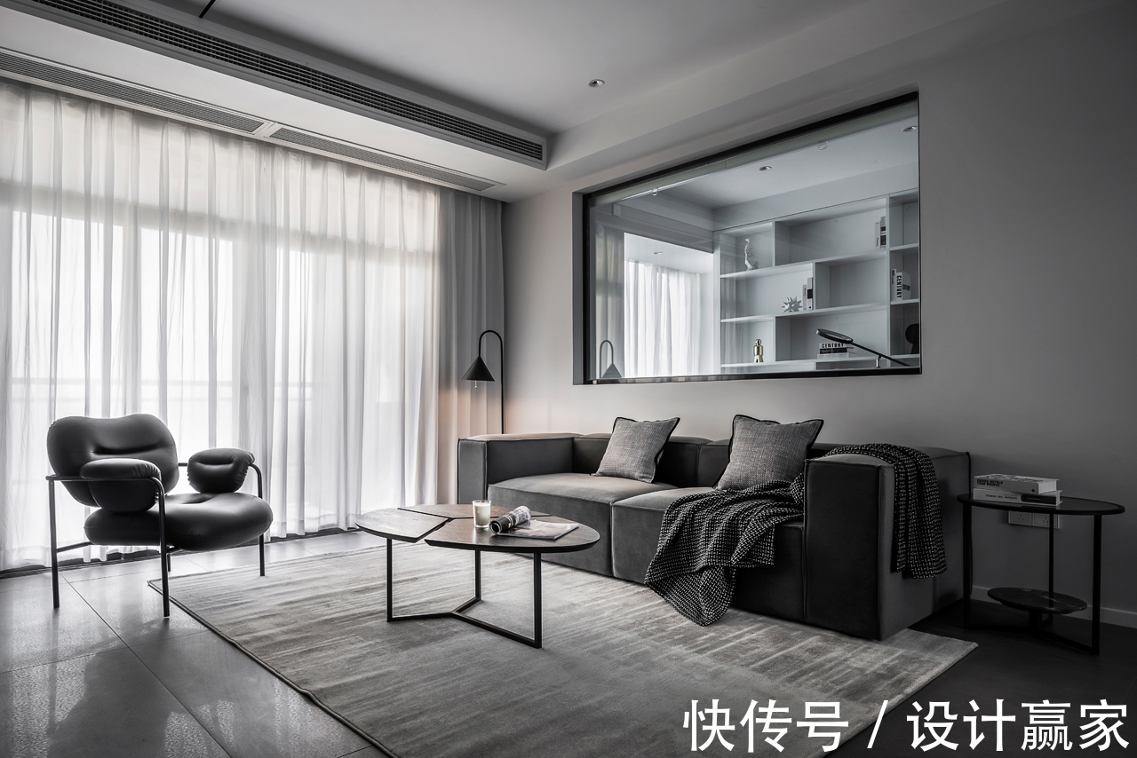 现代|132㎡现代黑白灰,素雅极简的美学空间,冷暖色搭配恰到好处