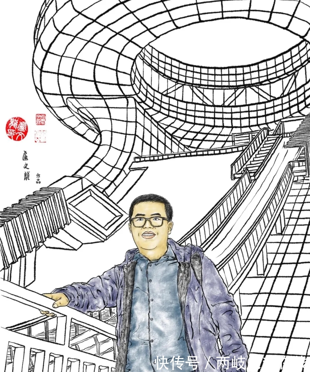 任子威@近400幅冬奥主题手绘插画均出自燕大老师之手