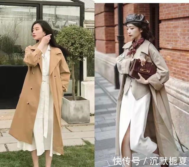 高跟鞋 “卡其色风衣”的高级穿搭,高级优雅又显气质,50岁照穿真洋气!