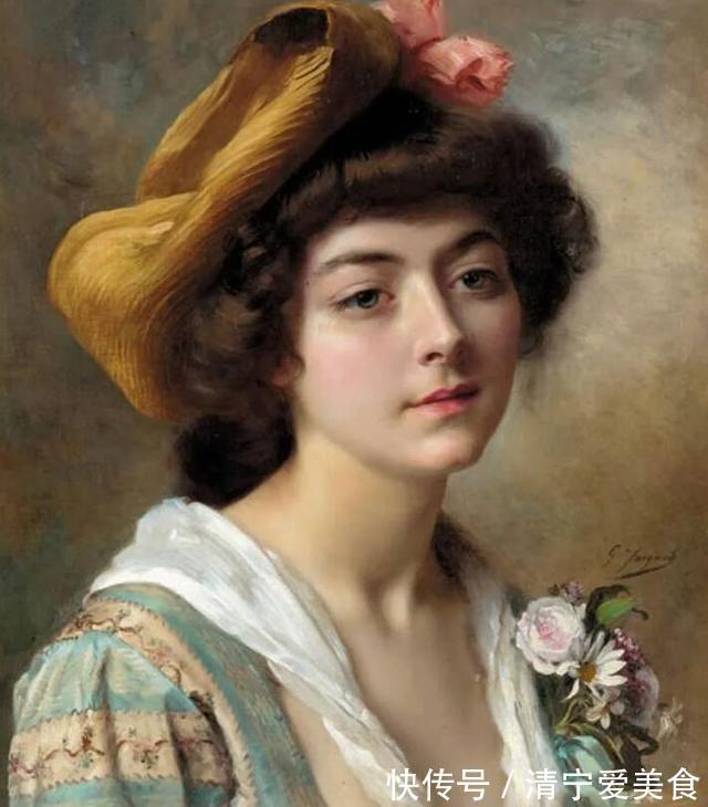 肖像画!花容月貌般的法国女性人体油画,眉梢眼角藏秀气,声音相貌露温柔