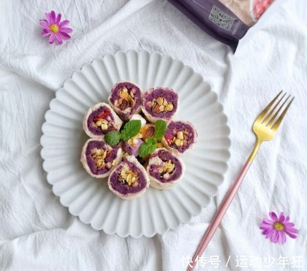 燕麦|上了燕麦紫薯吐司卷的船,就能满足你的胃,吃还想吃的甜点!