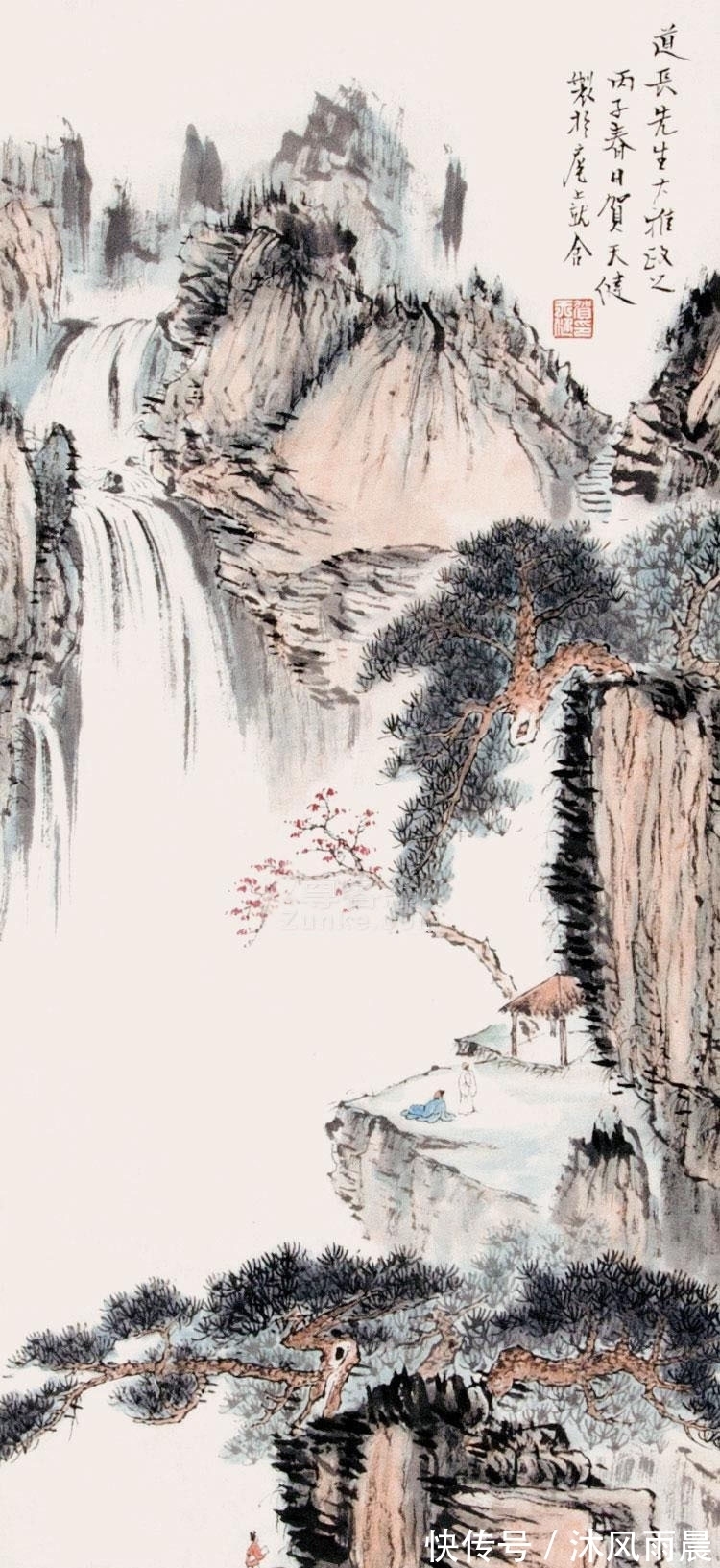 贺氏$贺天健课徒画稿研究!