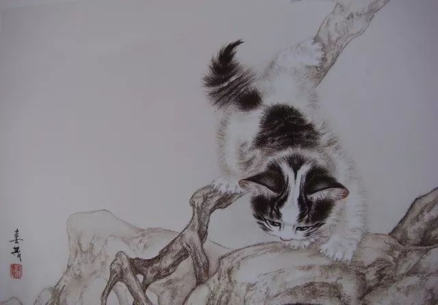 代表作品@米春茂笔下的猫,趣萌可爱,稚气童真