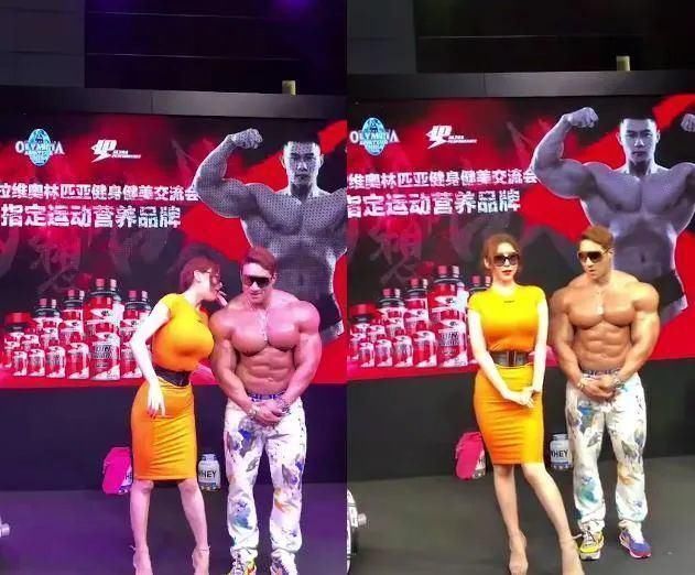 场面|当黄哲勋遇上E杯小姐姐,胸肌完全不输,场面一度十分尴尬