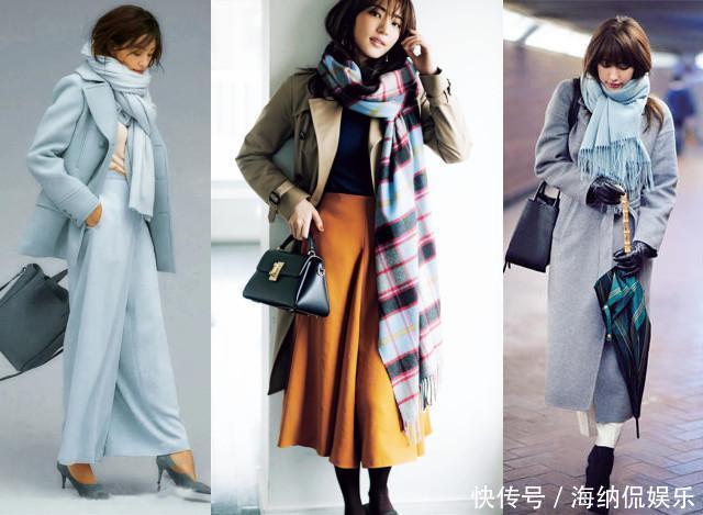真服了日本女人会打扮，一条围巾戴出高级感，难怪冬日更迷人