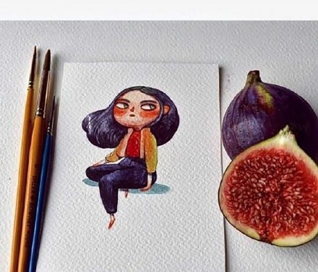 拟人化的水果蔬菜,让这个插画师火爆ins,让人欲罢不能的创意