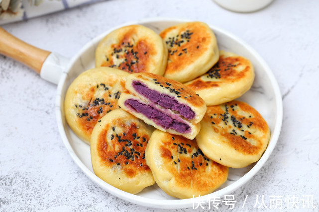 淀粉酶|山药加紫薯做成松软小饼,营养翻倍有益身体健康,比包子馒头简单
