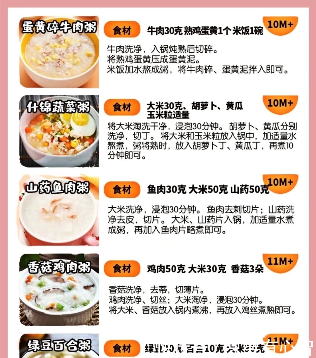 7-12月龄宝宝辅食，营养粥详细教程，建议收藏