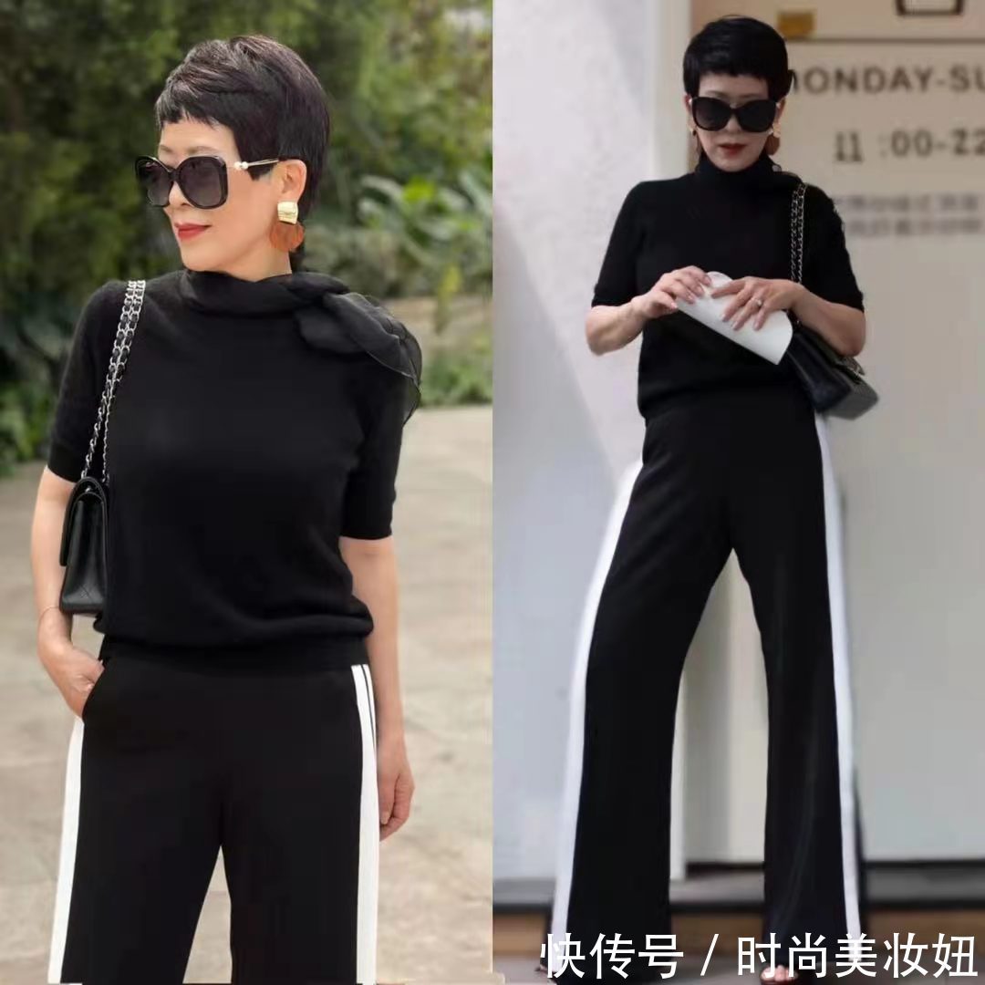 黑白|气质决定成败,这位62岁奶奶靠穿搭告别“老气”,美得优雅自信