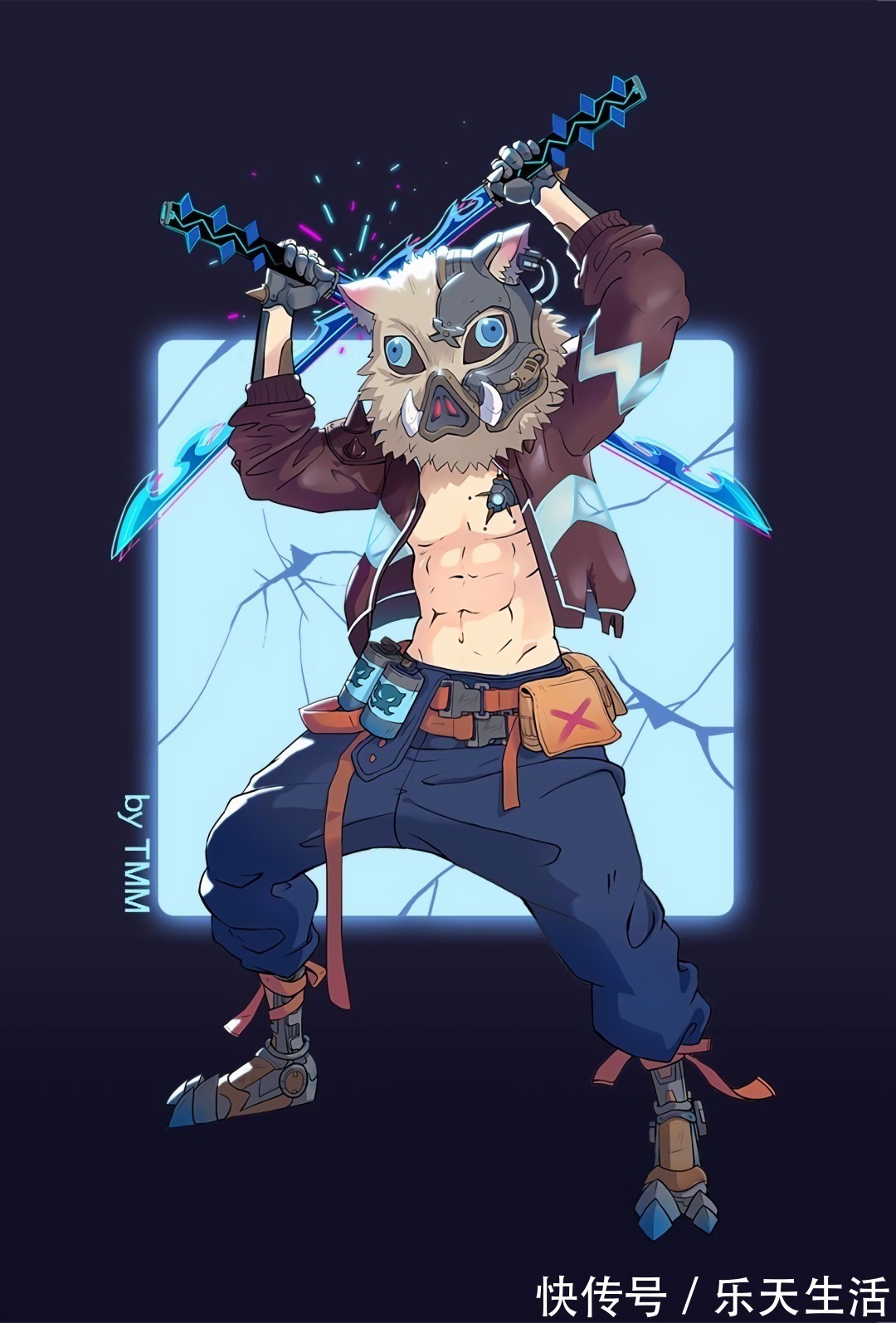 赛博朋克|画师TMM_HH赛博朋克风格的鬼灭之刃,确实非常帅啊!