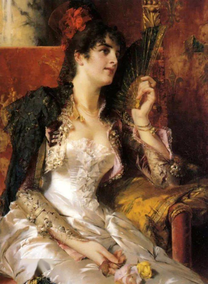 艺术学院!19世纪油画家笔下细腻的年轻漂亮女子,人物造型丰韵端庄 雍容华贵