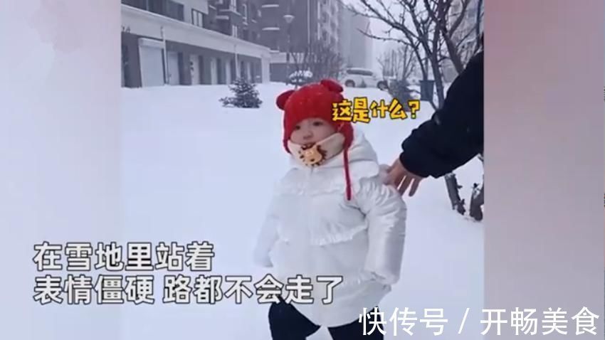 冬天|14个月大的萌娃第一次见到雪的小表情火了,网友:也太可爱了吧!
