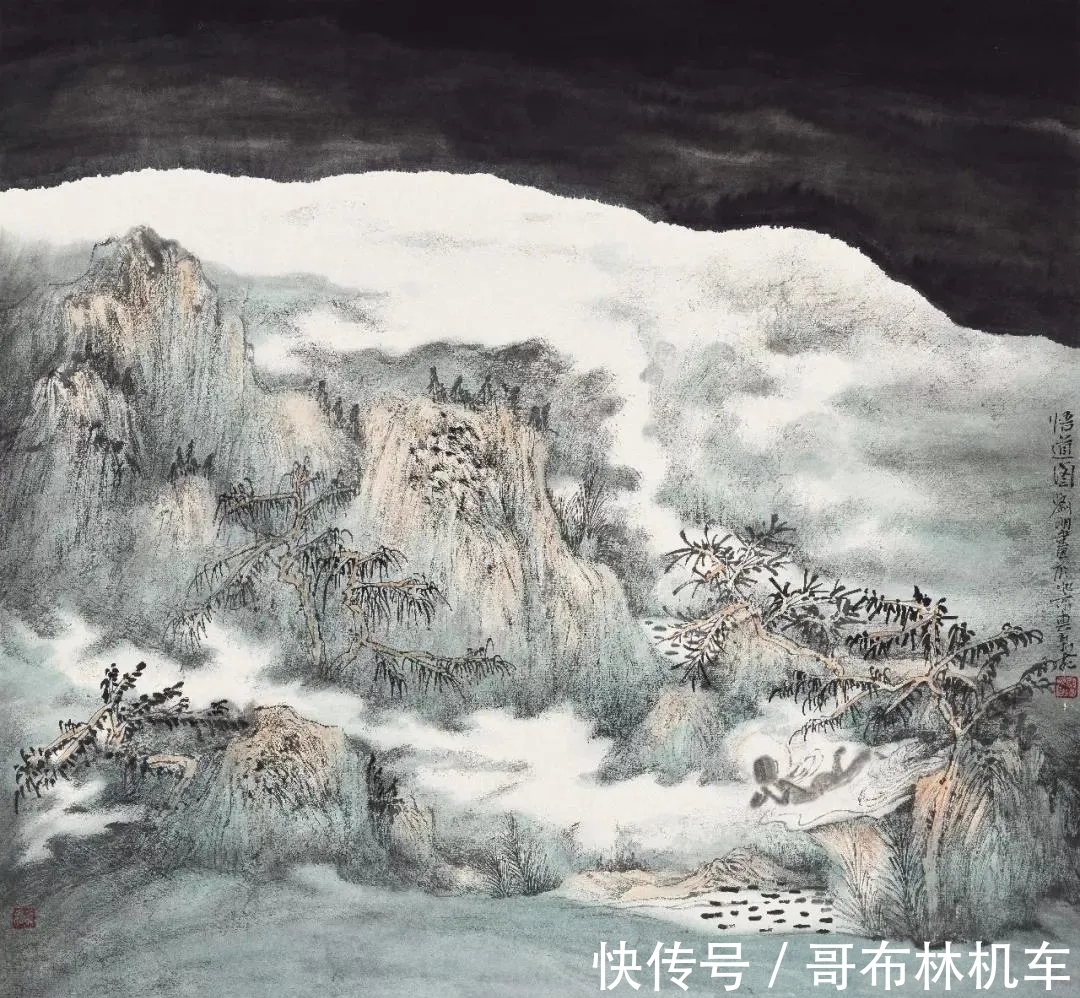 山水画！他画里是梦幻般的意境，是空旷的天地之宇｜刘明山水画