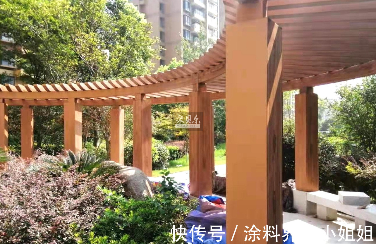 中式|中式廊架怎么做!仿木纹漆带你走进中式庭院