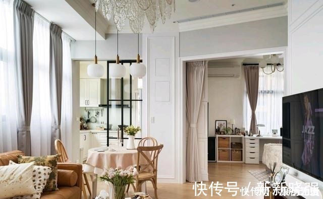 美式|医生夫妻106㎡美宅,主卧不做门,阳台比客厅还大,美到爆!