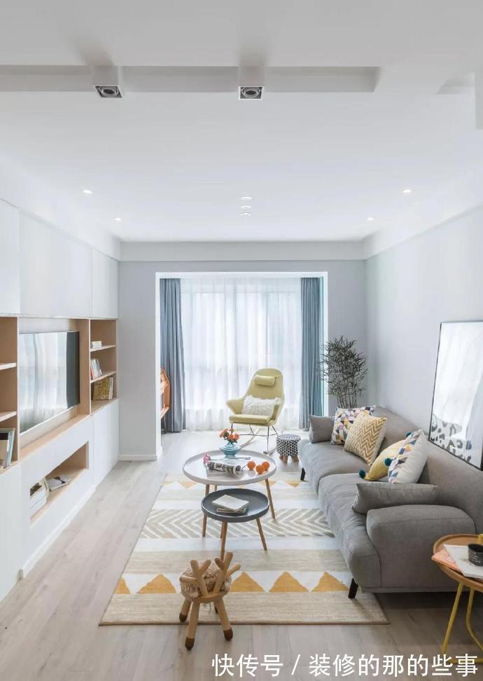 客厅|89平米简约三房,全屋色调搭配太舒服了,简单又清爽,越看越耐看