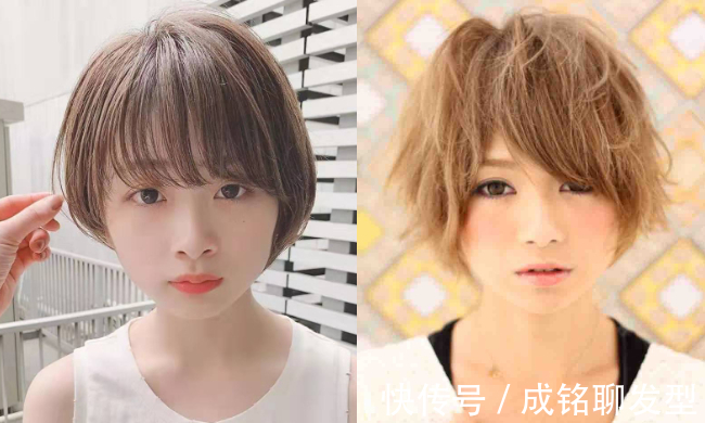 头顶 发量少还“脸大”的女生适合啥发型?六款五五分短发,显瘦显发量