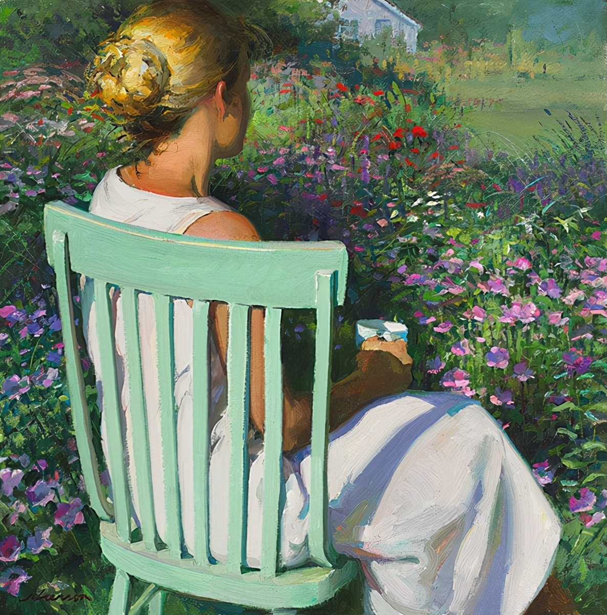 美国@美国画家Jeffrey T. Larson:田园诗般的生活人物油画